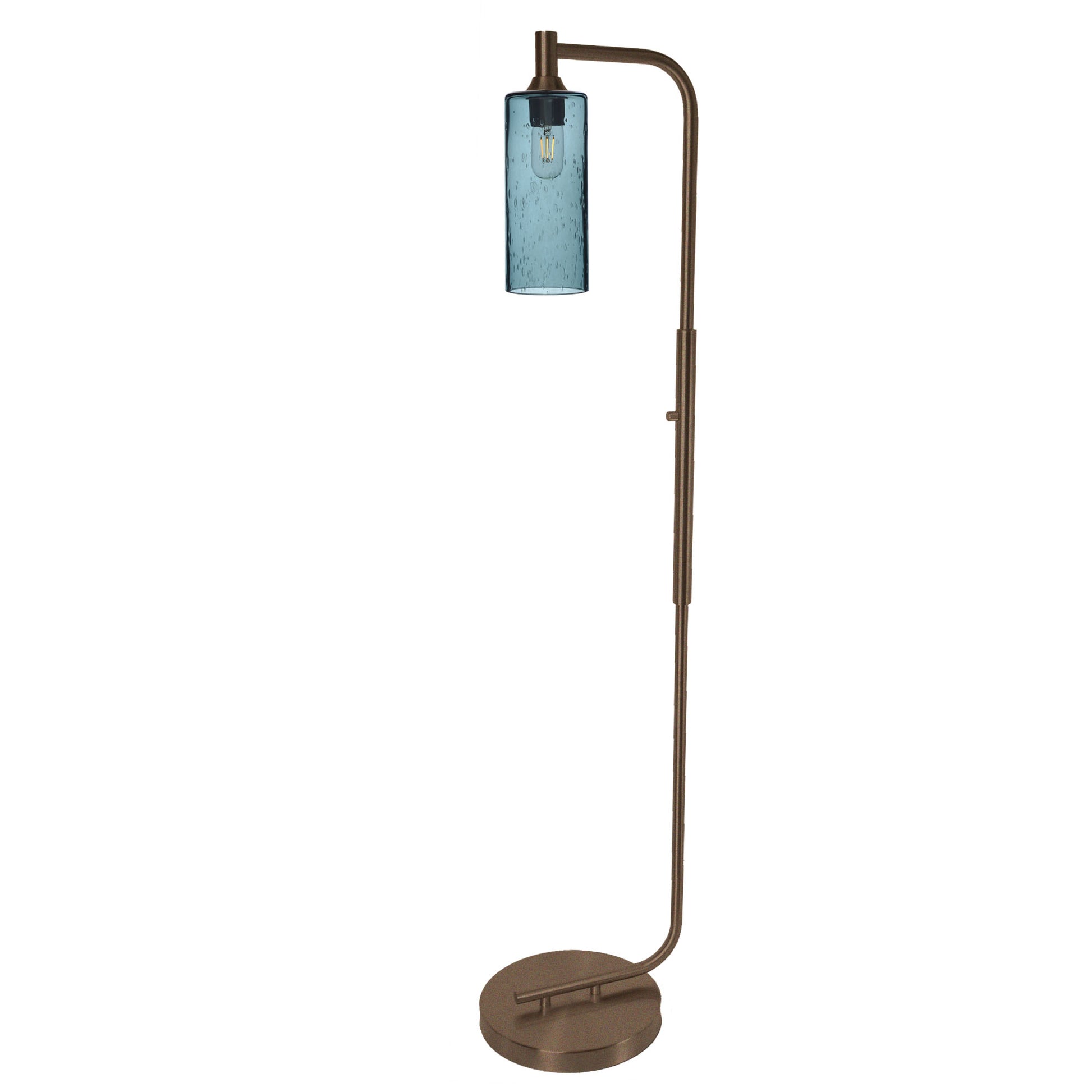 515 Floor Lamp-Glass-Bicycle Glass Co - Hotshop-Lunar-Steel Blue-Brushed Nickel-Bicycle Glass Co