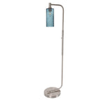 515 Floor Lamp-Glass-Bicycle Glass Co - Hotshop-Lunar-Steel Blue-Brushed Nickel-Bicycle Glass Co