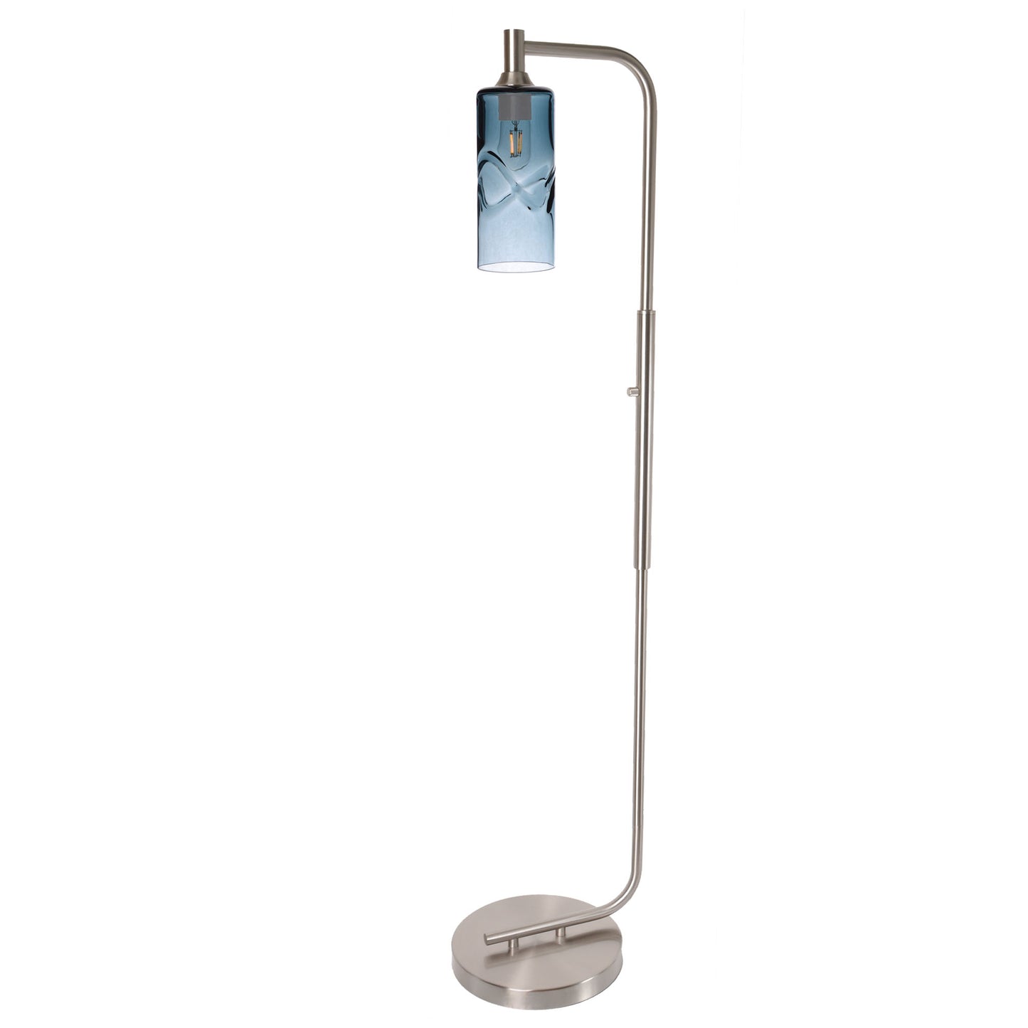 515 Floor Lamp-Glass-Bicycle Glass Co - Hotshop-Lunar-Steel Blue-Brushed Nickel-Bicycle Glass Co