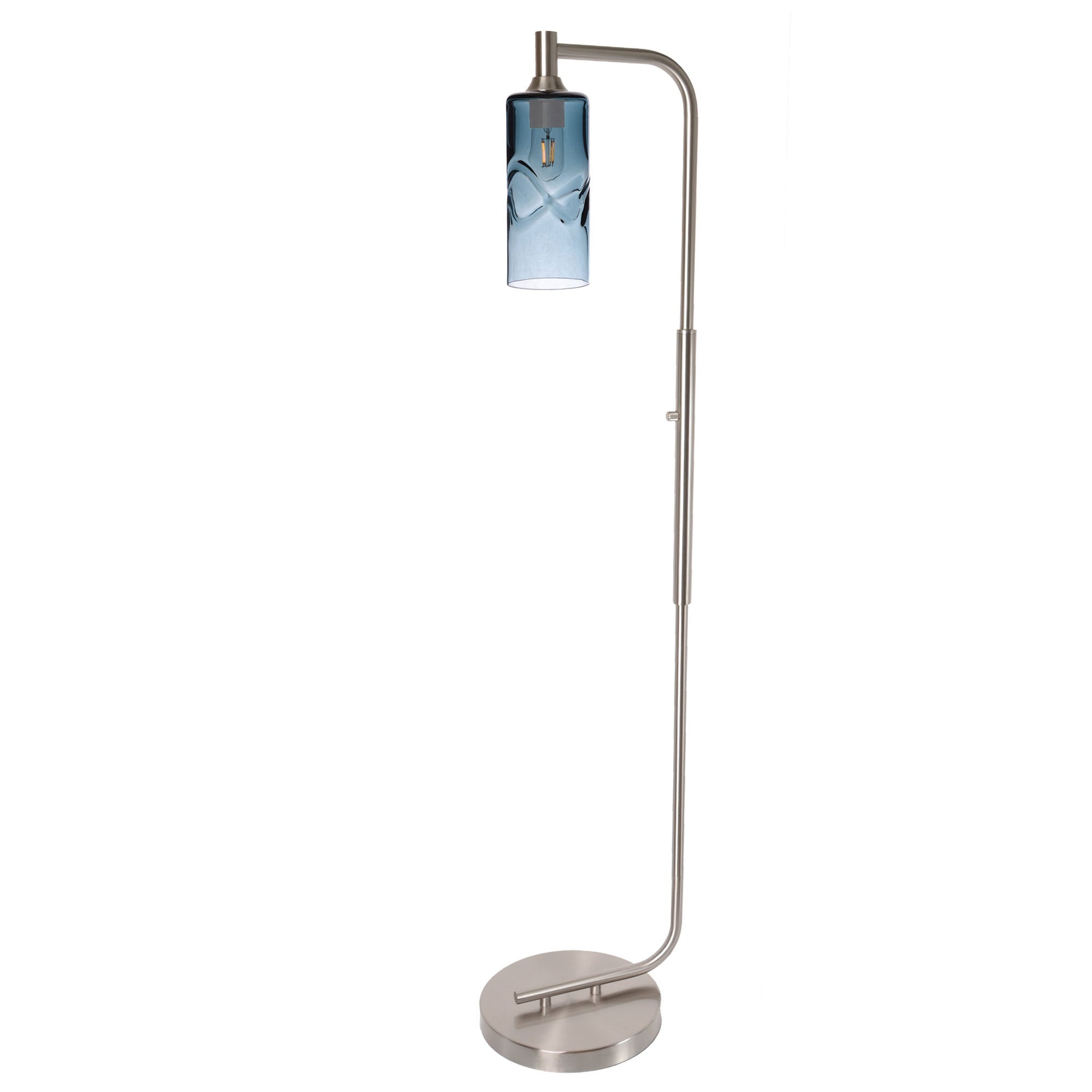 515 Floor Lamp-Glass-Bicycle Glass Co - Hotshop-Lunar-Steel Blue-Brushed Nickel-Bicycle Glass Co