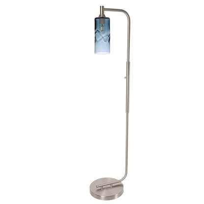 515 Floor Lamp-Glass-Bicycle Glass Co - Hotshop-Lunar-Steel Blue-Brushed Nickel-Bicycle Glass Co