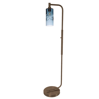 515 Floor Lamp-Glass-Bicycle Glass Co - Hotshop-Lunar-Steel Blue-Brushed Nickel-Bicycle Glass Co