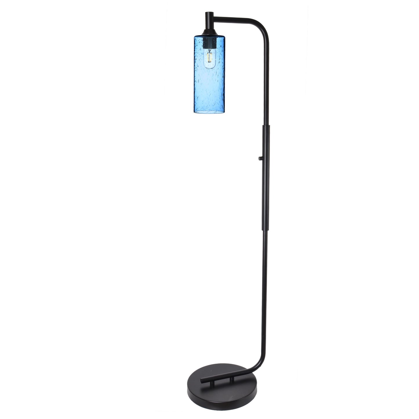 515 Floor Lamp-Glass-Bicycle Glass Co - Hotshop-Lunar-Steel Blue-Brushed Nickel-Bicycle Glass Co