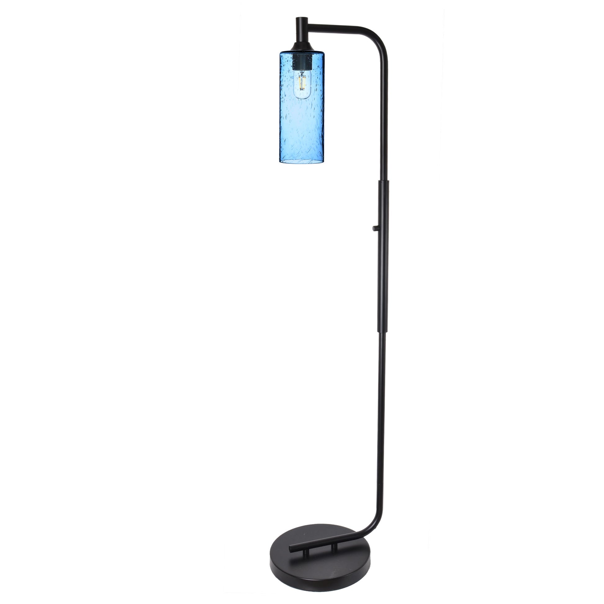 515 Floor Lamp-Glass-Bicycle Glass Co - Hotshop-Lunar-Steel Blue-Brushed Nickel-Bicycle Glass Co