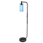 515 Floor Lamp-Glass-Bicycle Glass Co - Hotshop-Lunar-Steel Blue-Brushed Nickel-Bicycle Glass Co