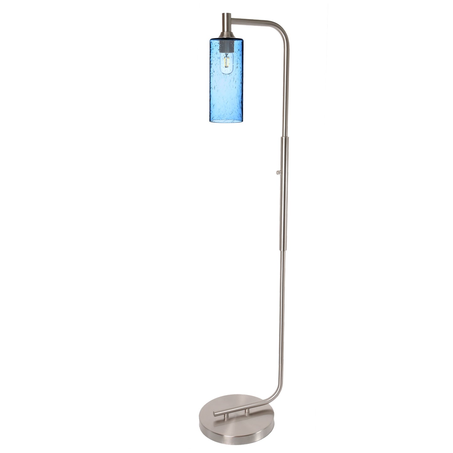 515 Floor Lamp-Glass-Bicycle Glass Co - Hotshop-Lunar-Steel Blue-Brushed Nickel-Bicycle Glass Co