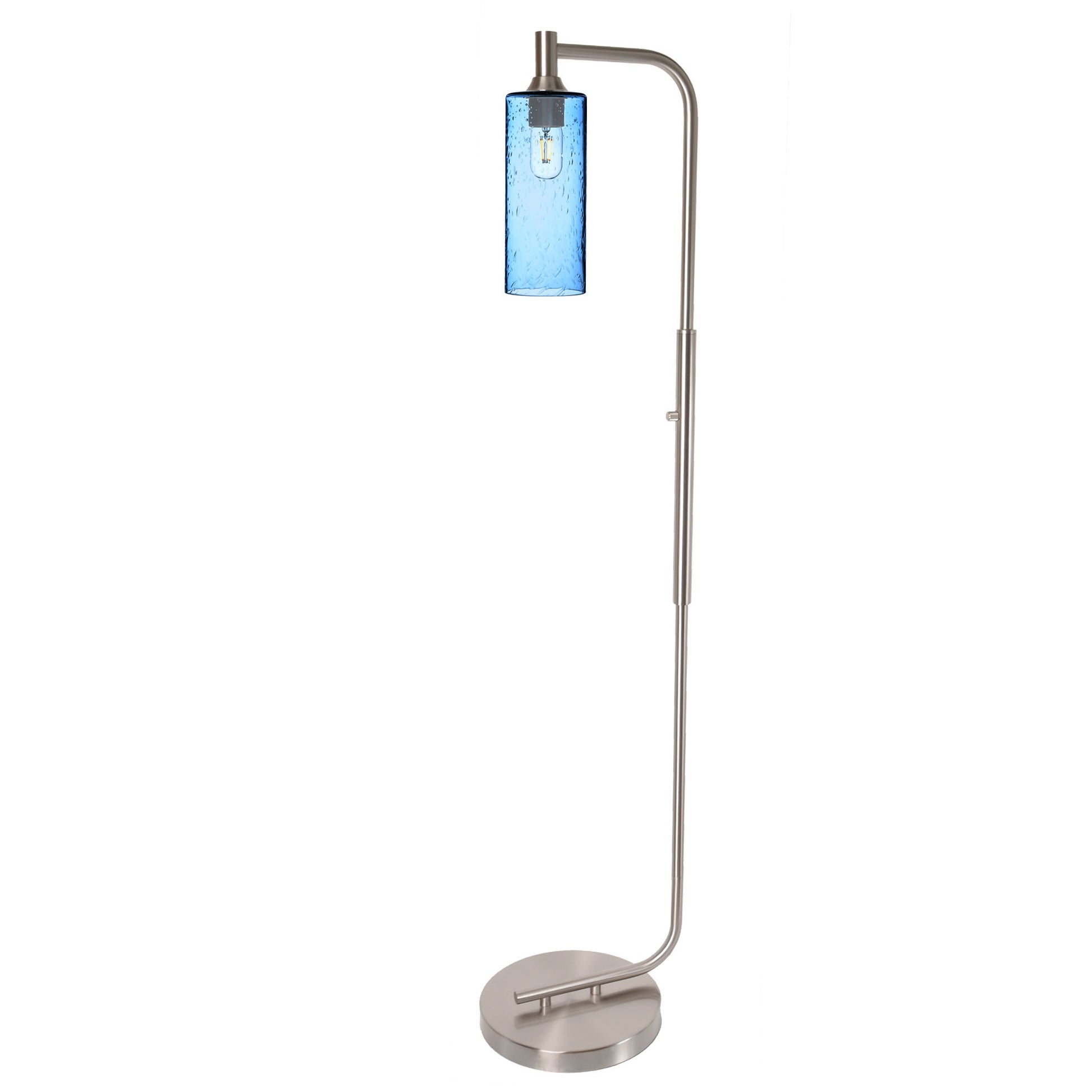 515 Floor Lamp-Glass-Bicycle Glass Co - Hotshop-Lunar-Steel Blue-Brushed Nickel-Bicycle Glass Co