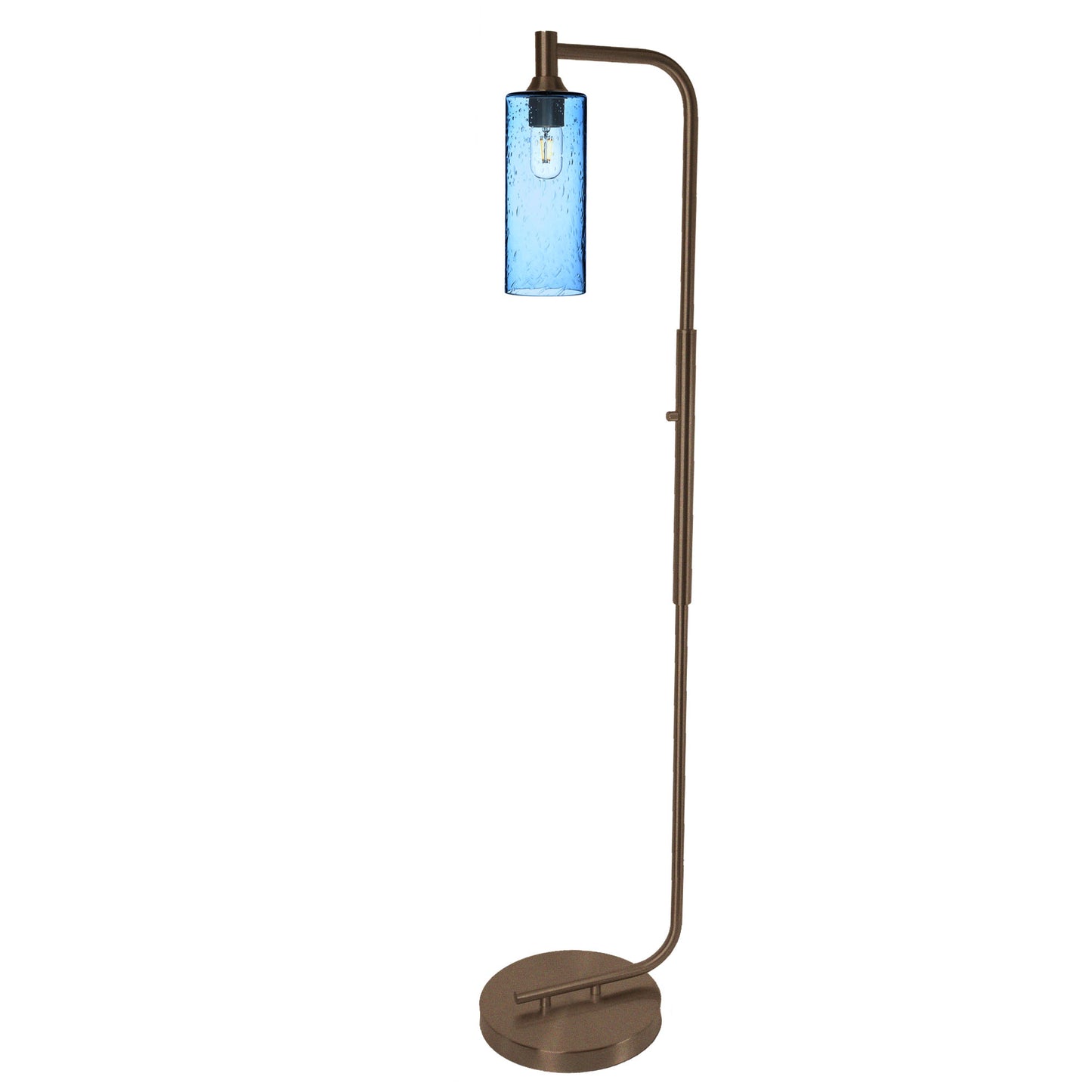 515 Floor Lamp-Glass-Bicycle Glass Co - Hotshop-Lunar-Steel Blue-Brushed Nickel-Bicycle Glass Co