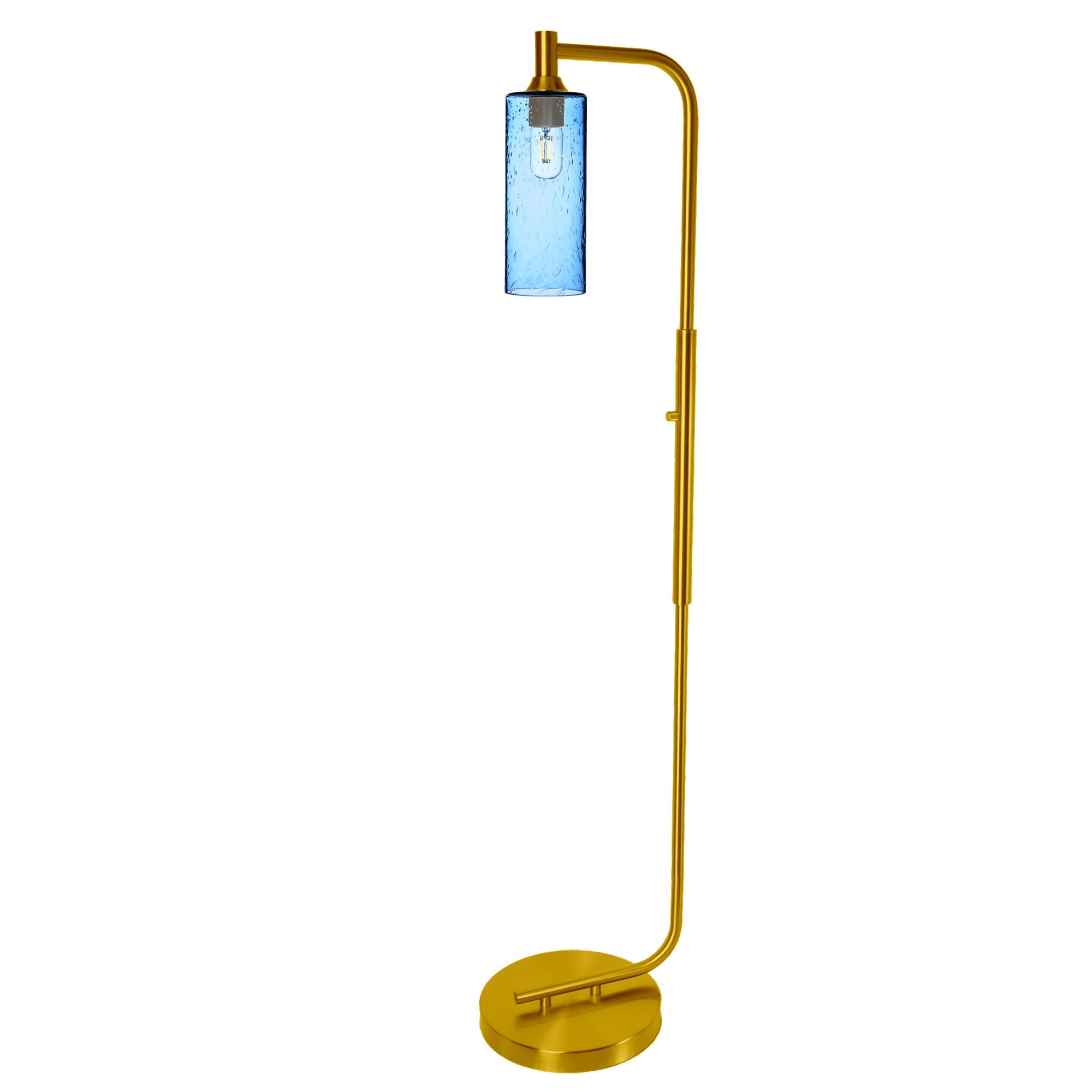 515 Floor Lamp-Glass-Bicycle Glass Co - Hotshop-Lunar-Steel Blue-Brushed Nickel-Bicycle Glass Co