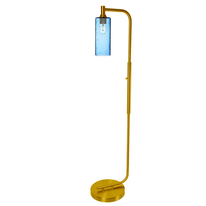 515 Floor Lamp-Glass-Bicycle Glass Co - Hotshop-Lunar-Steel Blue-Brushed Nickel-Bicycle Glass Co