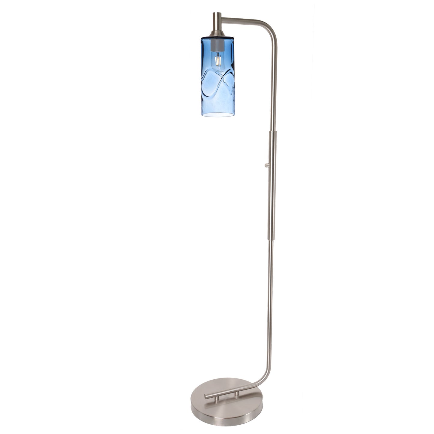 515 Floor Lamp-Glass-Bicycle Glass Co - Hotshop-Lunar-Steel Blue-Brushed Nickel-Bicycle Glass Co