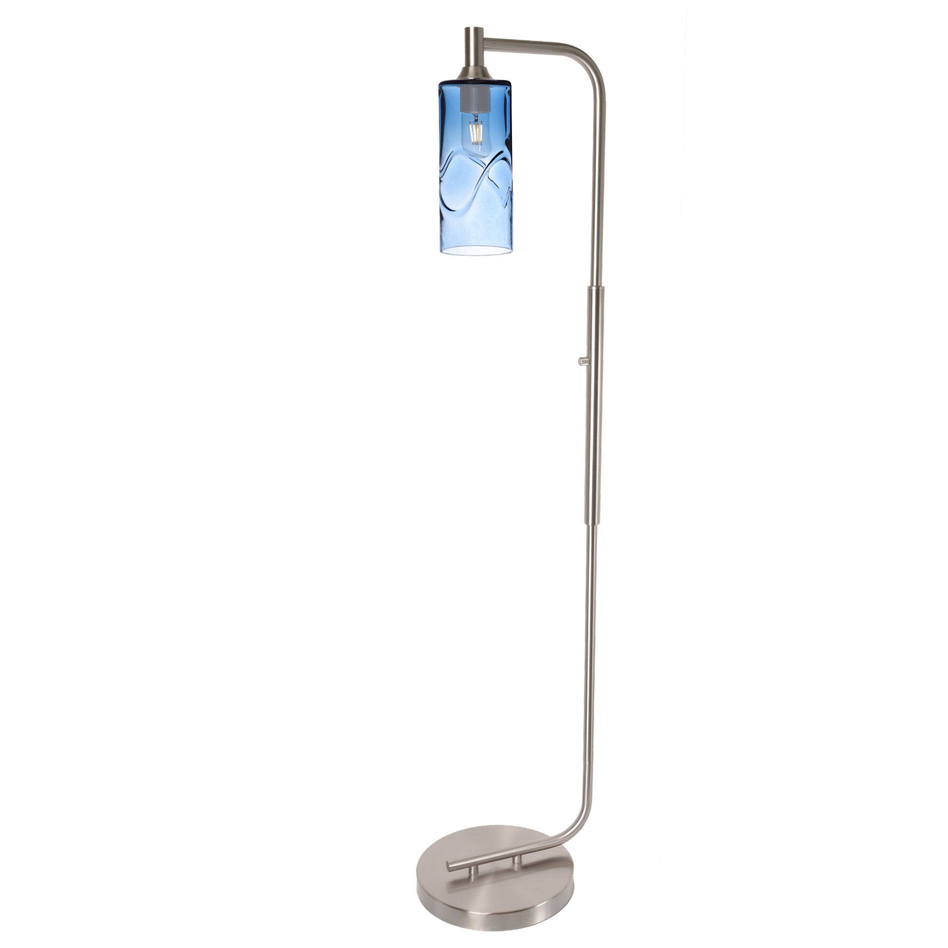 515 Floor Lamp-Glass-Bicycle Glass Co - Hotshop-Lunar-Steel Blue-Brushed Nickel-Bicycle Glass Co
