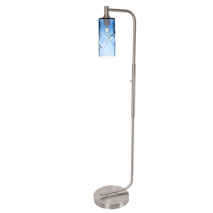 515 Floor Lamp-Glass-Bicycle Glass Co - Hotshop-Lunar-Steel Blue-Brushed Nickel-Bicycle Glass Co