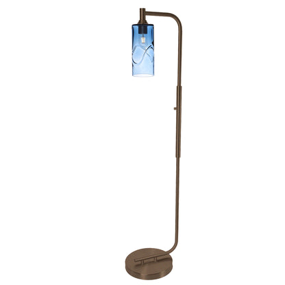 515 Floor Lamp-Glass-Bicycle Glass Co - Hotshop-Lunar-Steel Blue-Brushed Nickel-Bicycle Glass Co