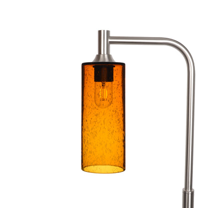 515 Floor Lamp-Glass-Bicycle Glass Co - Hotshop-Lunar-Golden Amber-Brushed Nickel-Bicycle Glass Co
