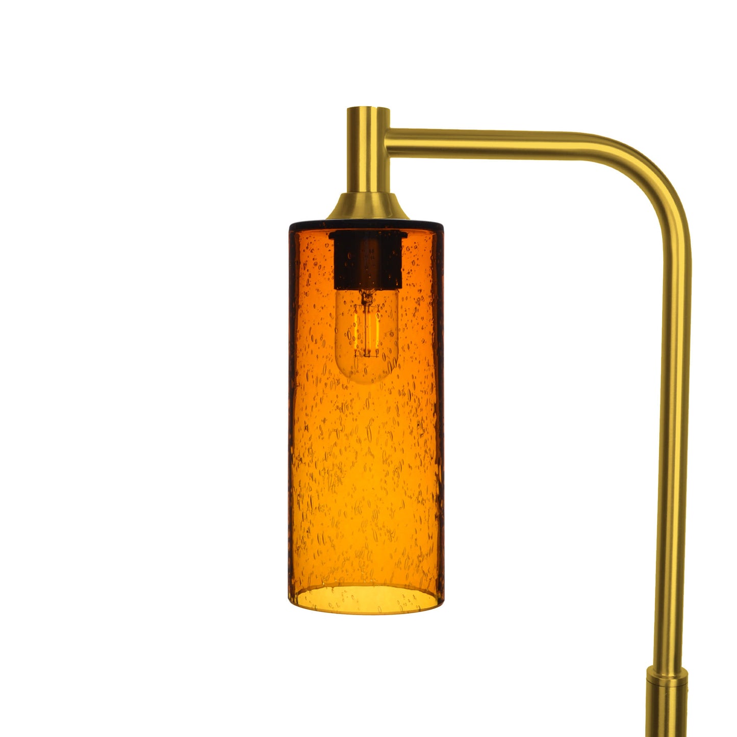 515 Floor Lamp-Glass-Bicycle Glass Co - Hotshop-Lunar-Golden Amber-Polished Brass-Bicycle Glass Co