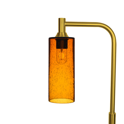 515 Floor Lamp-Glass-Bicycle Glass Co - Hotshop-Lunar-Golden Amber-Polished Brass-Bicycle Glass Co