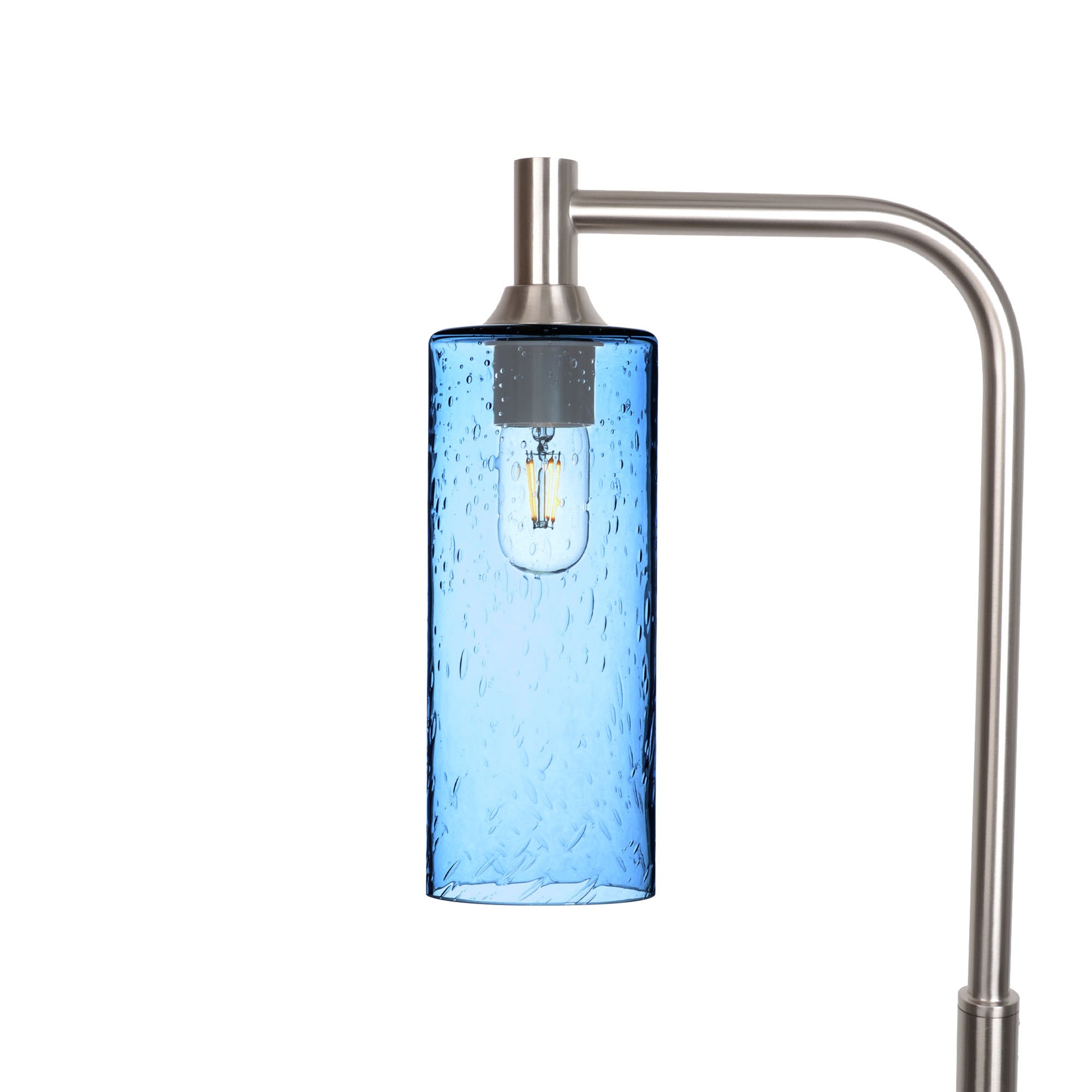 515 Floor Lamp-Glass-Bicycle Glass Co - Hotshop-Lunar-Steel Blue-Brushed Nickel-Bicycle Glass Co