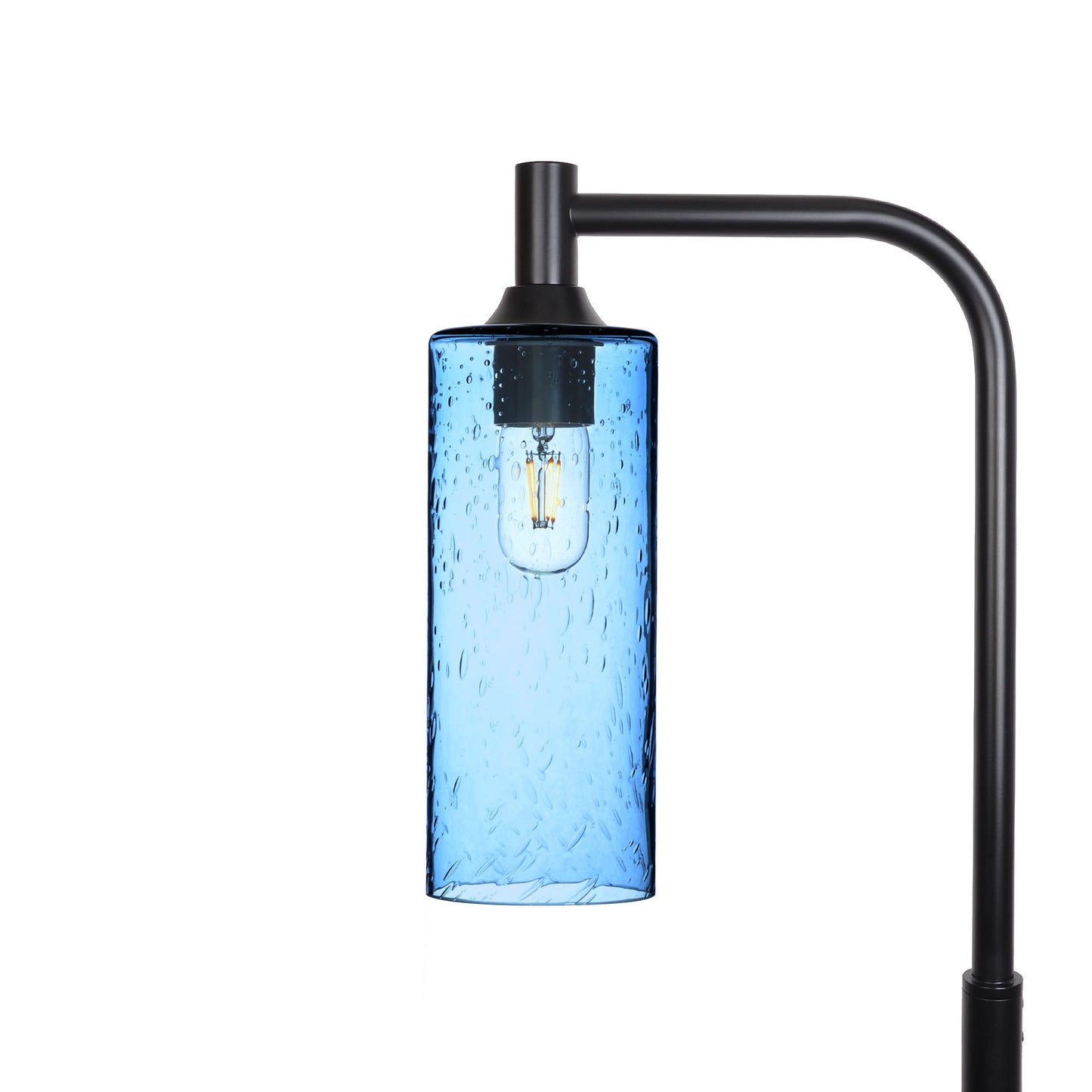 515 Floor Lamp-Glass-Bicycle Glass Co - Hotshop-Lunar-Steel Blue-Matte Black-Bicycle Glass Co