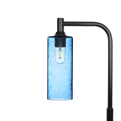 515 Floor Lamp-Glass-Bicycle Glass Co - Hotshop-Lunar-Steel Blue-Matte Black-Bicycle Glass Co