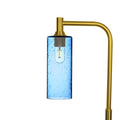 515 Floor Lamp-Glass-Bicycle Glass Co - Hotshop-Lunar-Steel Blue-Polished Brass-Bicycle Glass Co