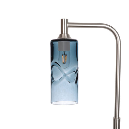 515 Floor Lamp-Glass-Bicycle Glass Co - Hotshop-Swell-Slate Gray-Brushed Nickel-Bicycle Glass Co