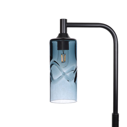 515 Floor Lamp-Glass-Bicycle Glass Co - Hotshop-Swell-Slate Gray-Matte Black-Bicycle Glass Co