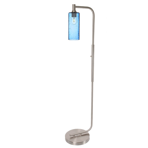 515 Floor Lamp-Glass-Bicycle Glass Co - Hotshop-Lunar-Steel Blue-Brushed Nickel-Bicycle Glass Co