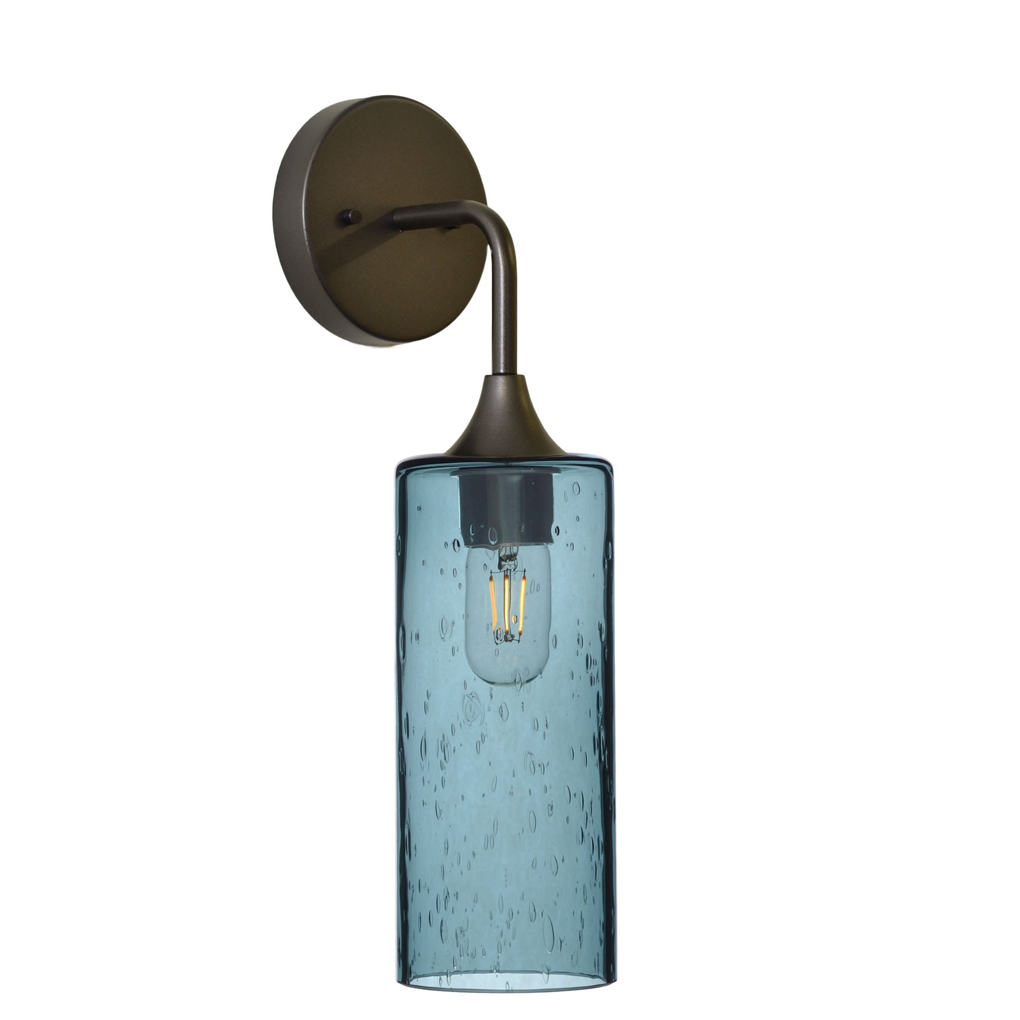 515 Interior Wall Sconce-Bicycle Glass Co-Spun-Slate Gray-Antique Bronze-Bicycle Glass Co