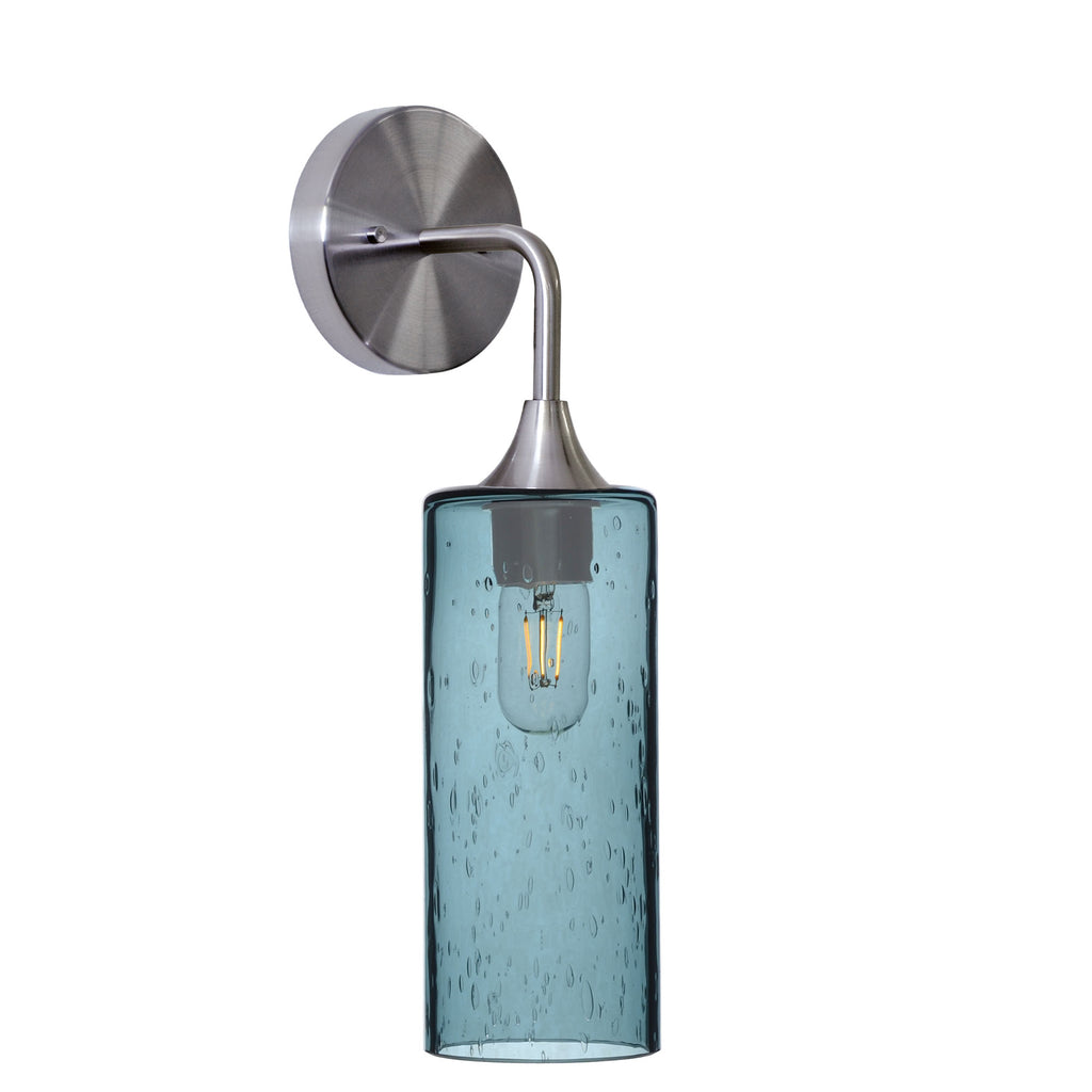 515 Interior Wall Sconce-Bicycle Glass Co-Spun-Slate Gray-Brushed Nickel-Bicycle Glass Co