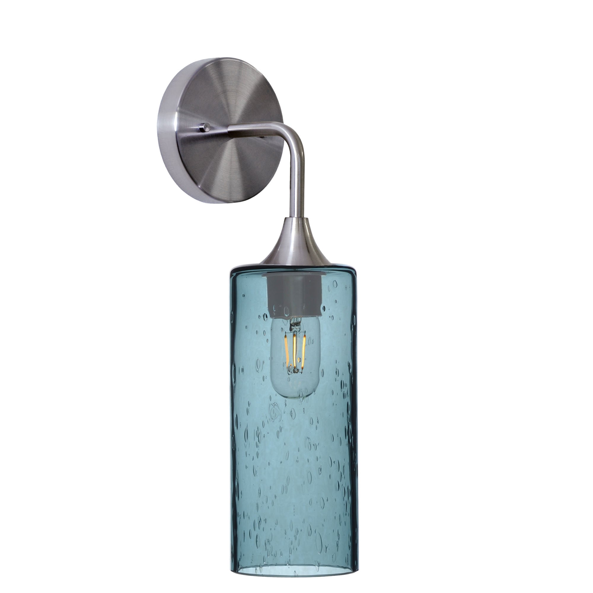 515 Interior Wall Sconce-Bicycle Glass Co-Spun-Slate Gray-Brushed Nickel-Bicycle Glass Co