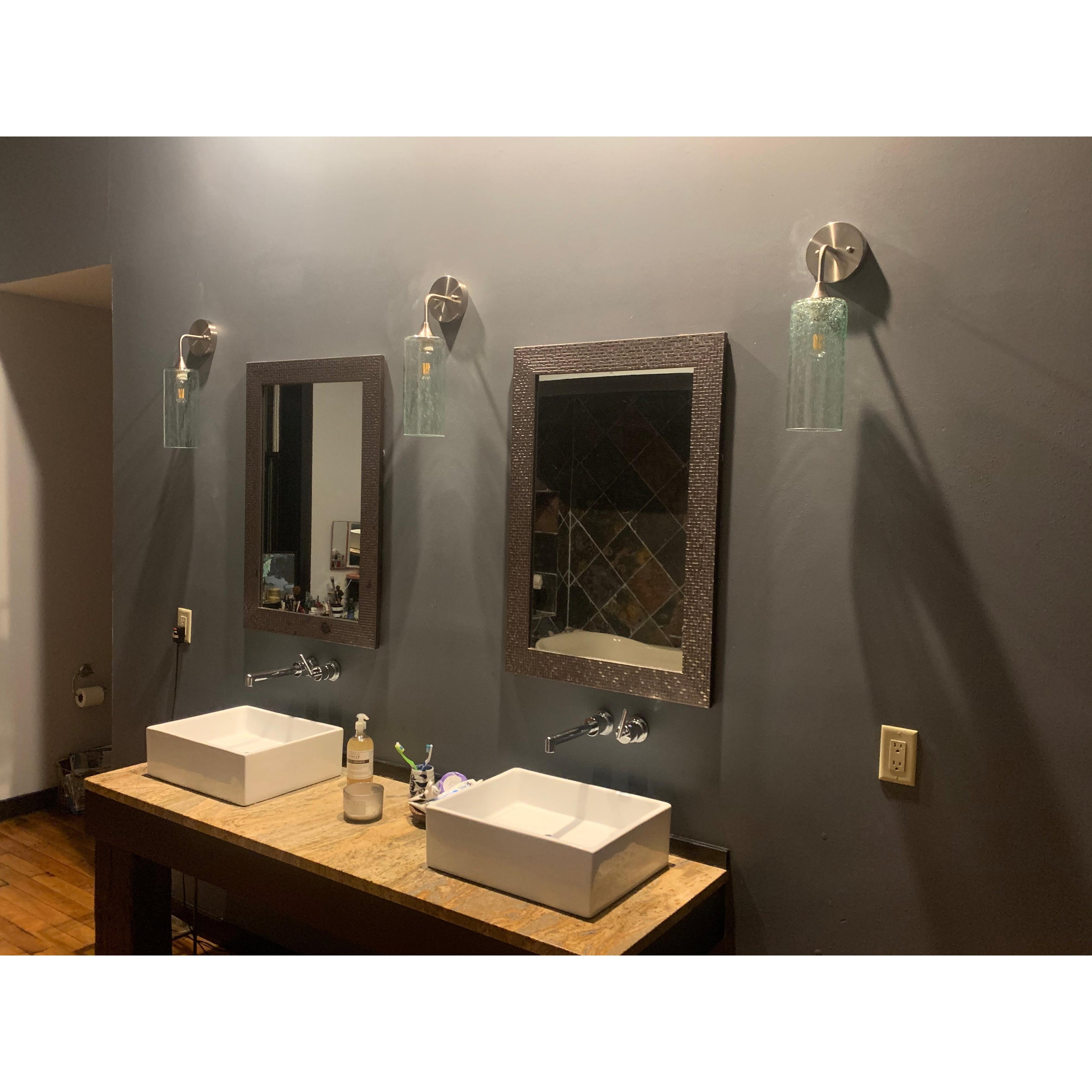 515 Interior Wall Sconce-Bicycle Glass Co-Swell-Steel Blue-Antique Bronze-Bicycle Glass Co