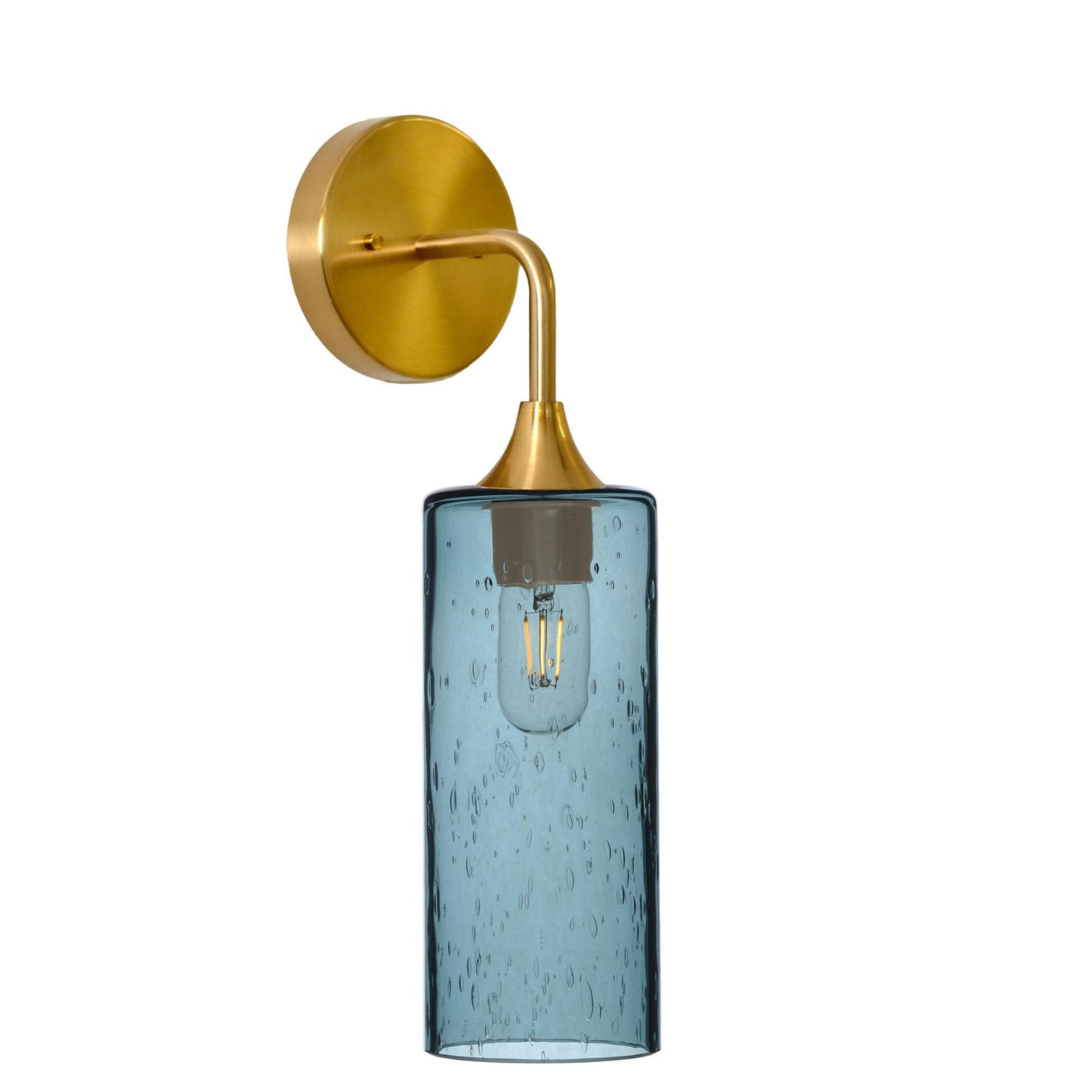 515 Interior Wall Sconce-Bicycle Glass Co-Spun-Slate Gray-Polished Brass-Bicycle Glass Co