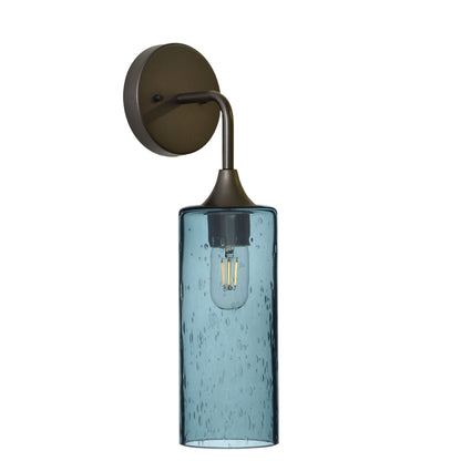 515 Interior Wall Sconce-Bicycle Glass Co-Lunar-Slate Gray-Antique Bronze-Bicycle Glass Co