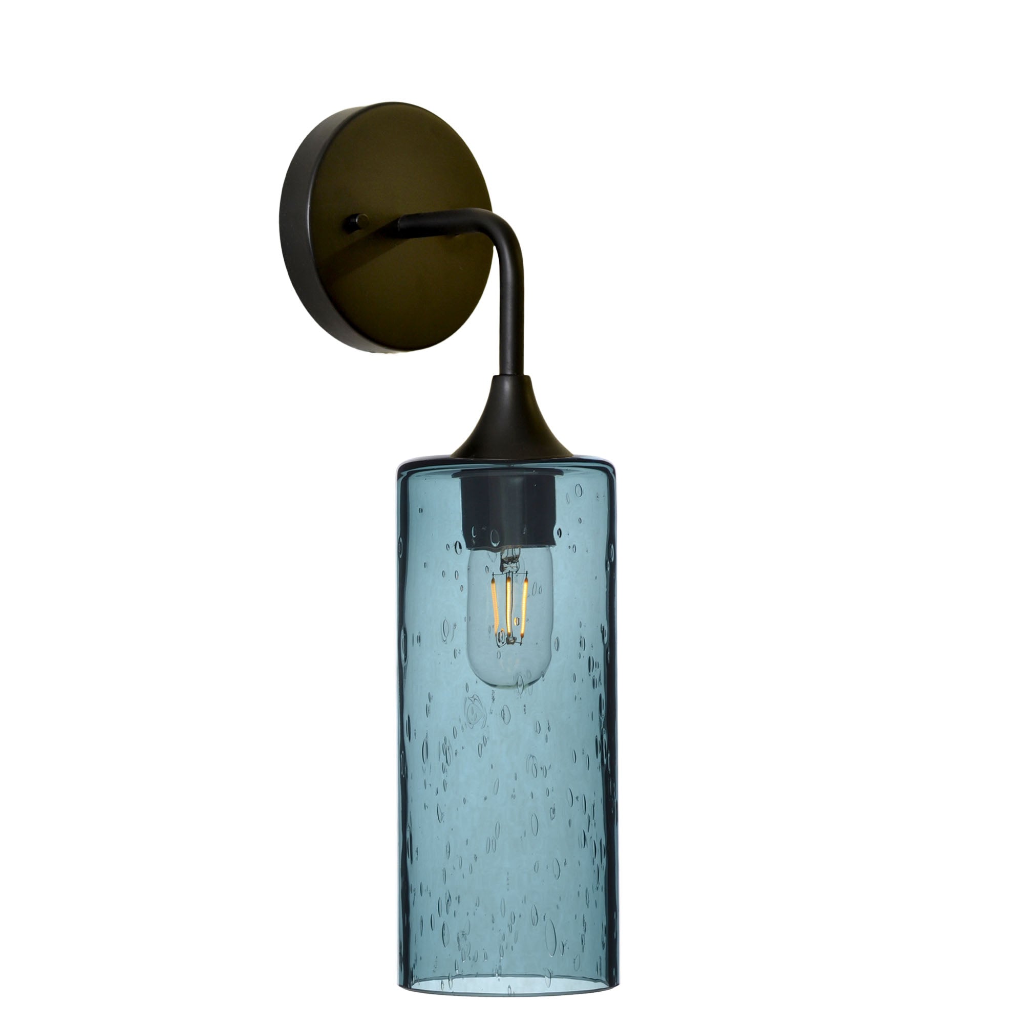 515 Interior Wall Sconce-Bicycle Glass Co-Lunar-Slate Gray-Matte Black-Bicycle Glass Co