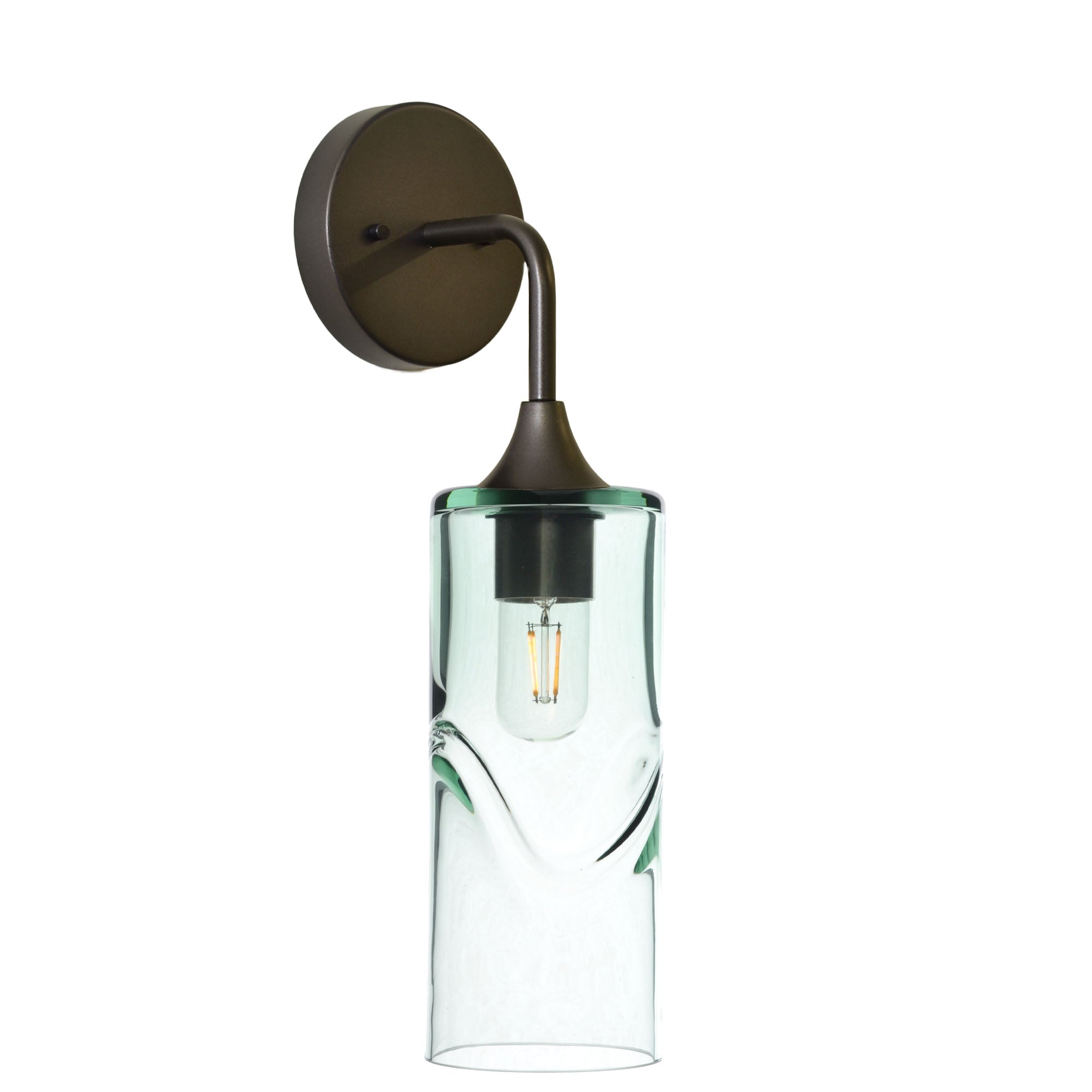 515 Interior Wall Sconce-Bicycle Glass Co-Swell-Eco Clear-Antique Bronze-Bicycle Glass Co