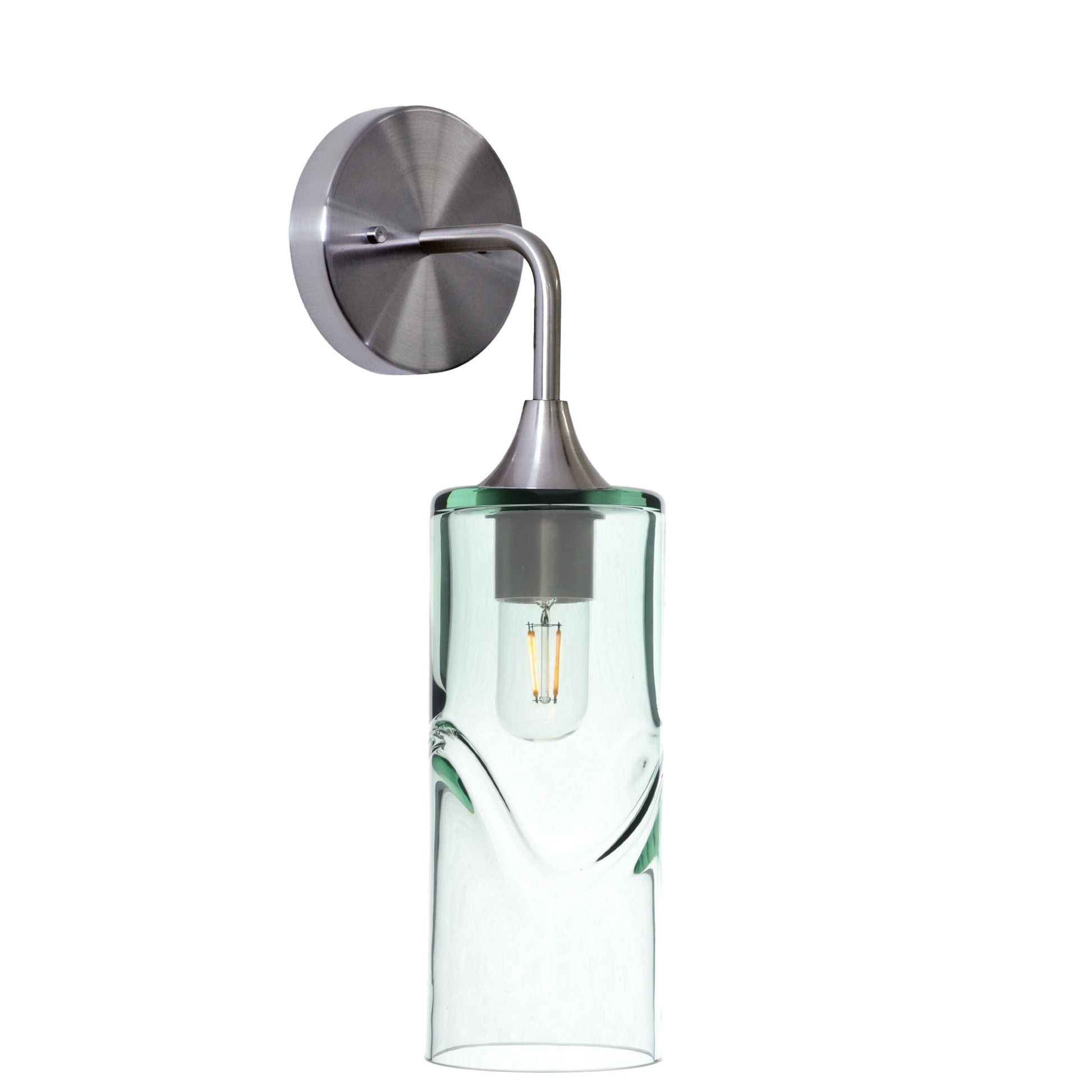 515 Interior Wall Sconce-Bicycle Glass Co-Swell-Eco Clear-Brushed Nickel-Bicycle Glass Co
