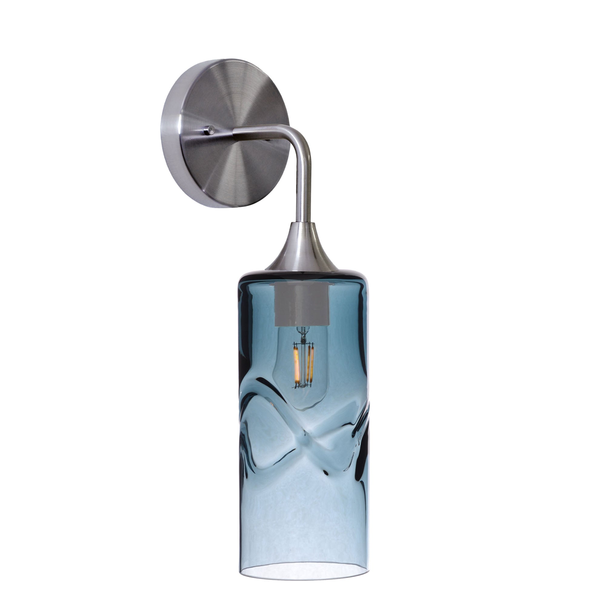 515 Interior Wall Sconce-Bicycle Glass Co-Swell-Slate Gray-Brushed Nickel-Bicycle Glass Co