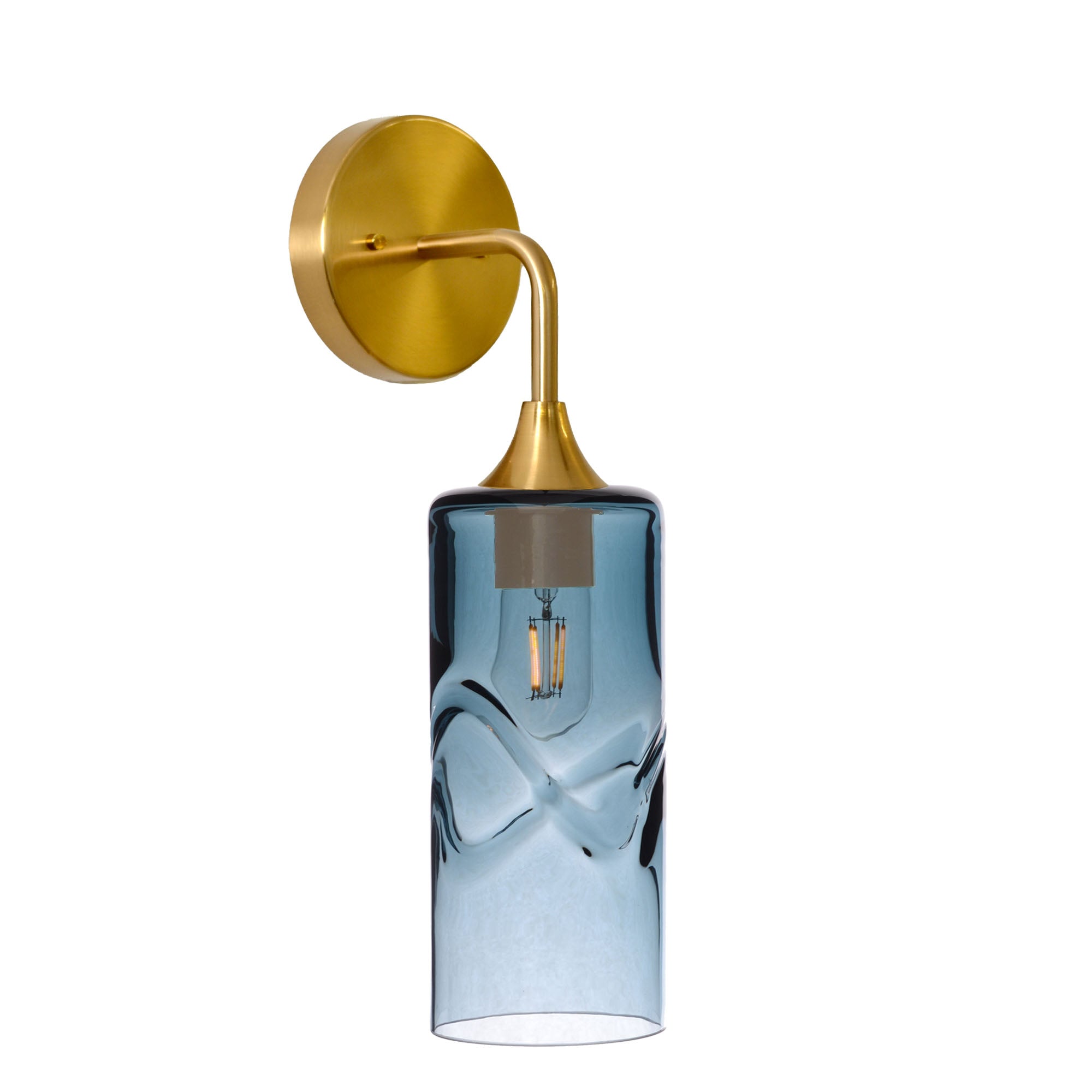 515 Interior Wall Sconce-Bicycle Glass Co-Swell-Slate Gray-Polished Brass-Bicycle Glass Co