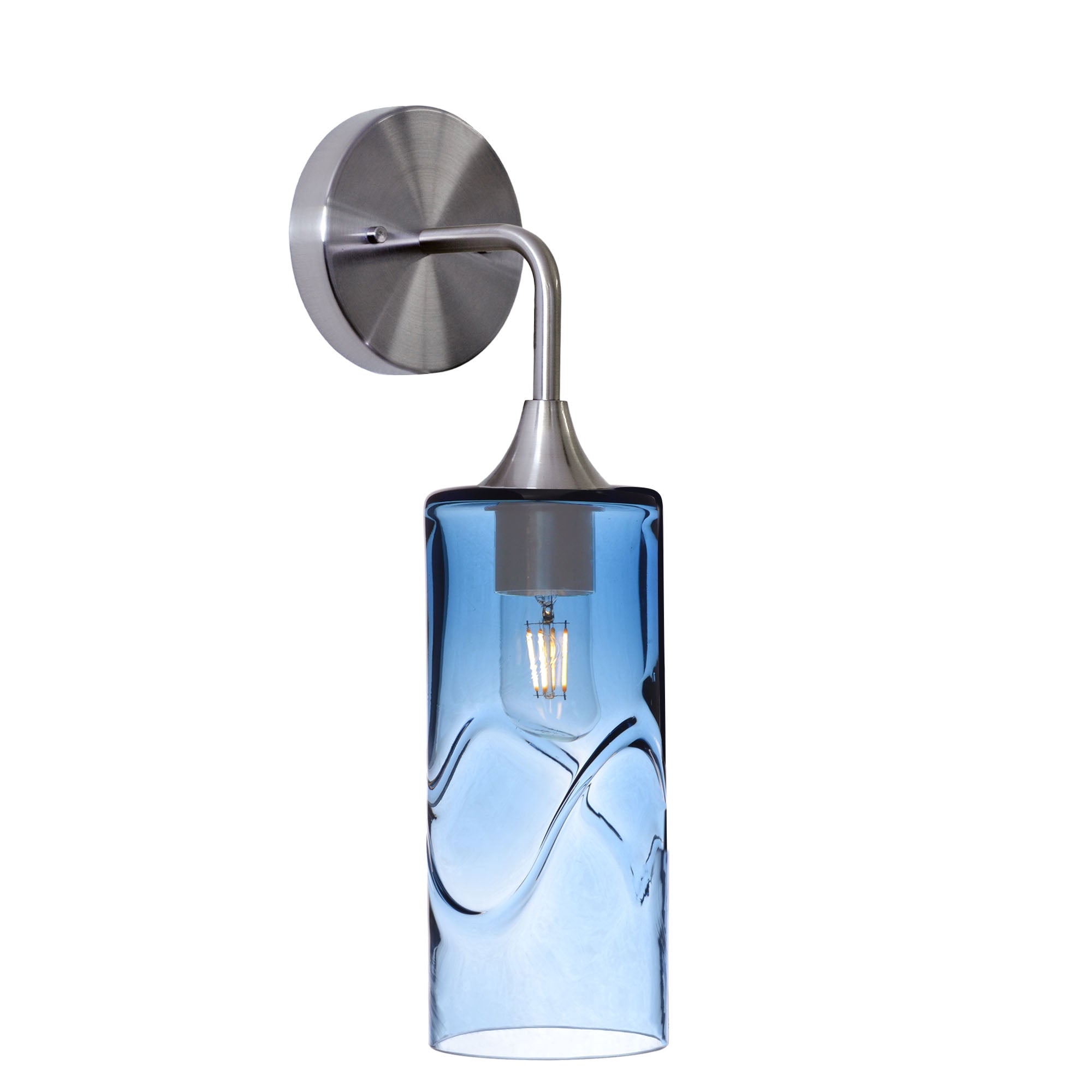 515 Interior Wall Sconce-Bicycle Glass Co-Swell-Steel Blue-Brushed Nickel-Bicycle Glass Co