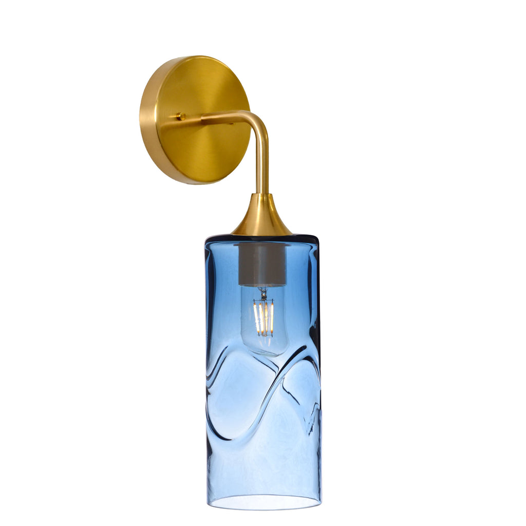 515 Interior Wall Sconce-Bicycle Glass Co-Swell-Steel Blue-Polished Brass-Bicycle Glass Co