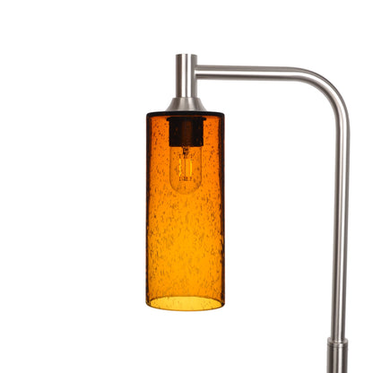 515 Lunar: Floor Lamp-Glass-Bicycle Glass Co - Hotshop-Golden Amber-Brushed Nickel-Bicycle Glass Co