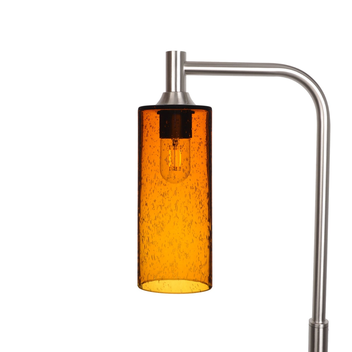 515 Lunar: Floor Lamp-Glass-Bicycle Glass Co - Hotshop-Golden Amber-Brushed Nickel-Bicycle Glass Co