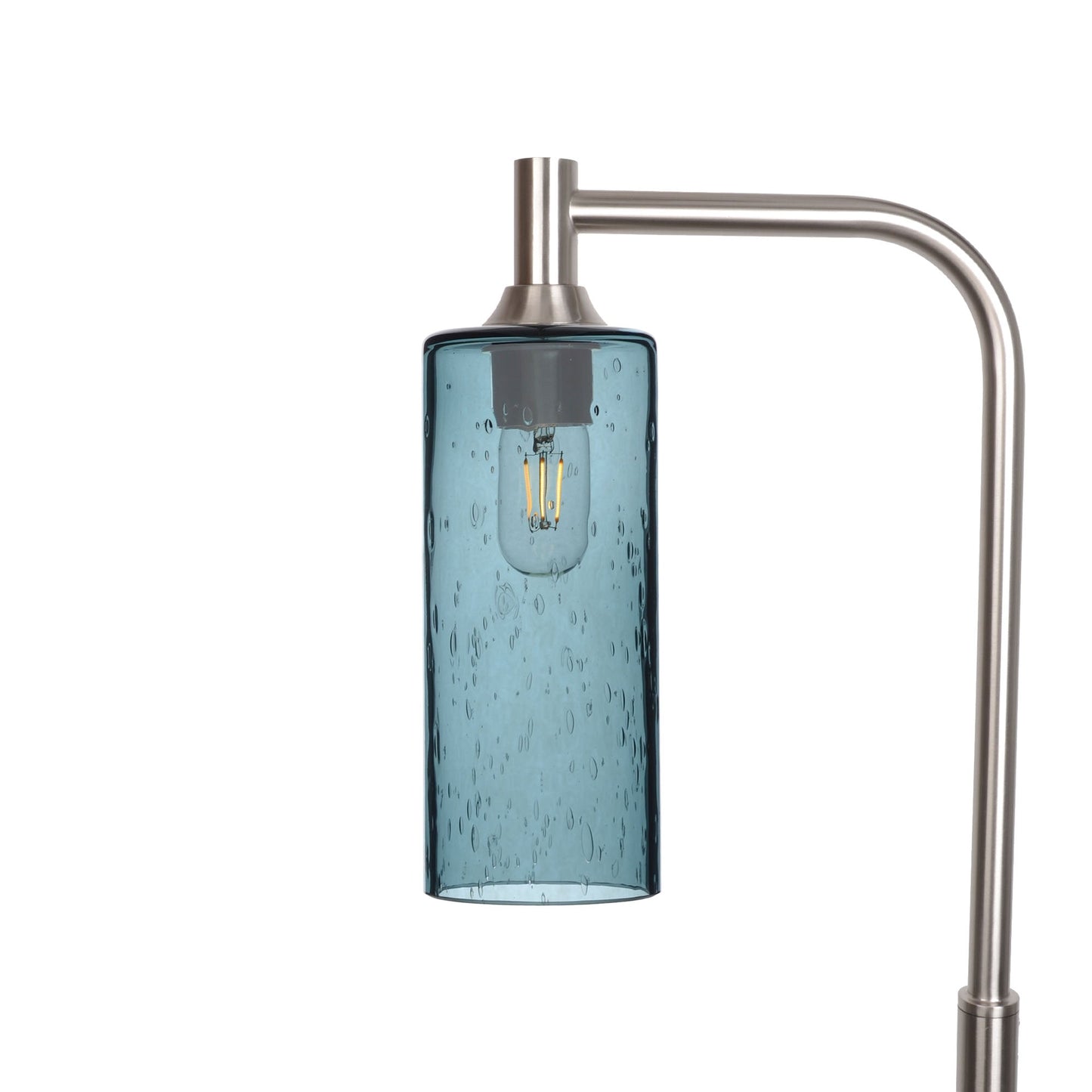 515 Lunar: Floor Lamp-Glass-Bicycle Glass Co - Hotshop-Slate Gray-Brushed Nickel-Bicycle Glass Co