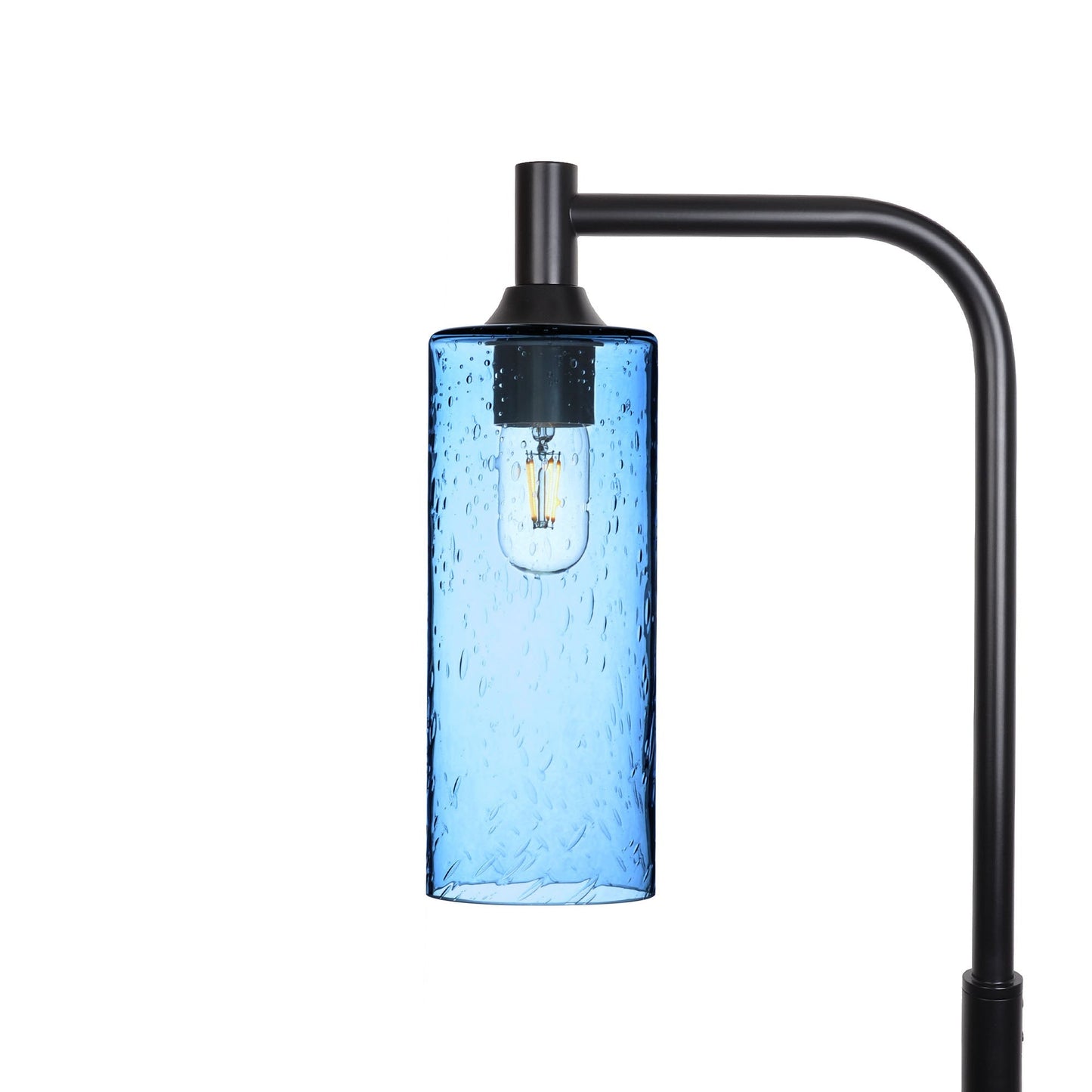 515 Lunar: Floor Lamp-Glass-Bicycle Glass Co - Hotshop-Steel Blue-Matte Black-Bicycle Glass Co