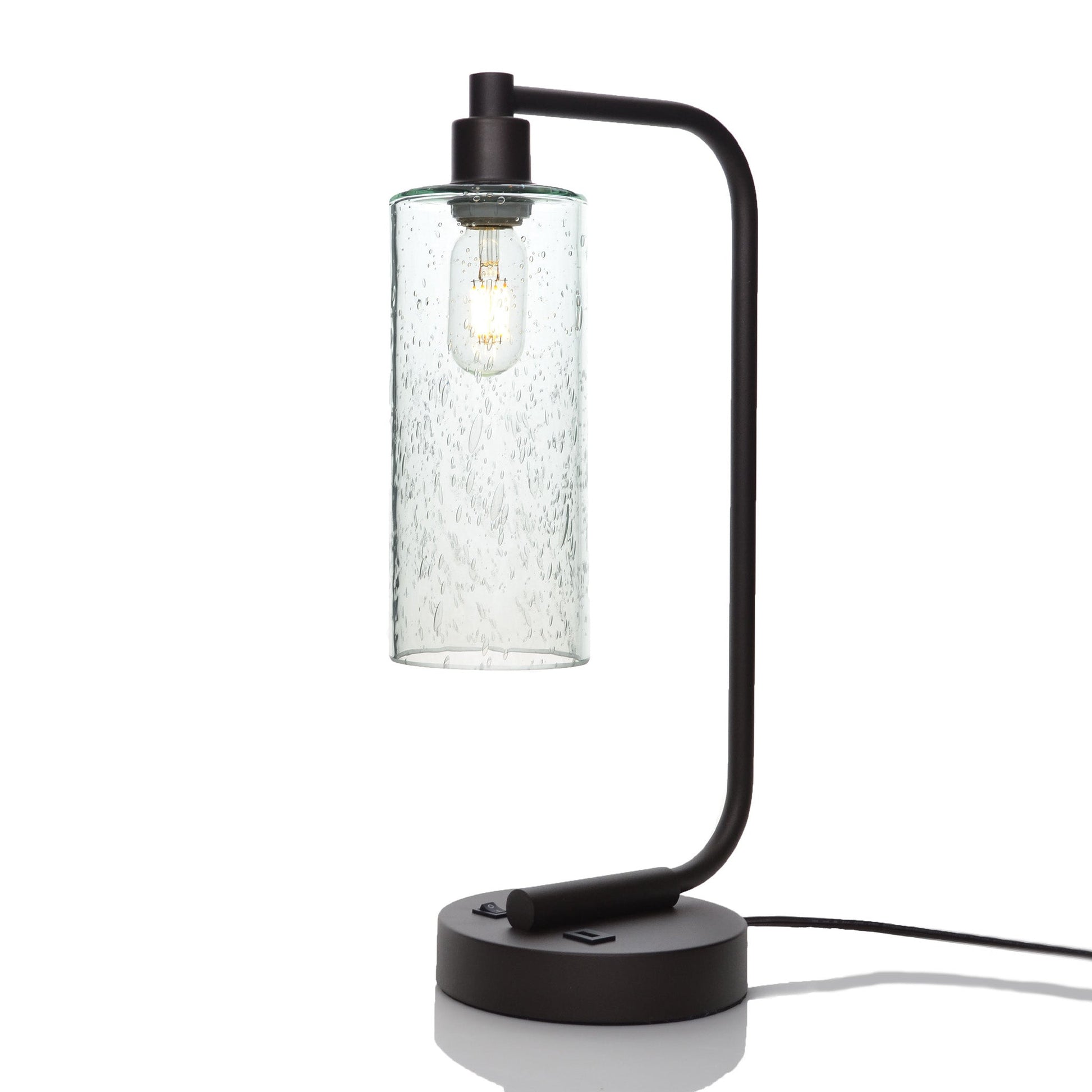 515 Lunar: Table Lamp-Glass-Bicycle Glass Co - Hotshop-Eco Clear-Antique Bronze-4 Watt LED (+$0.00)-Bicycle Glass Co