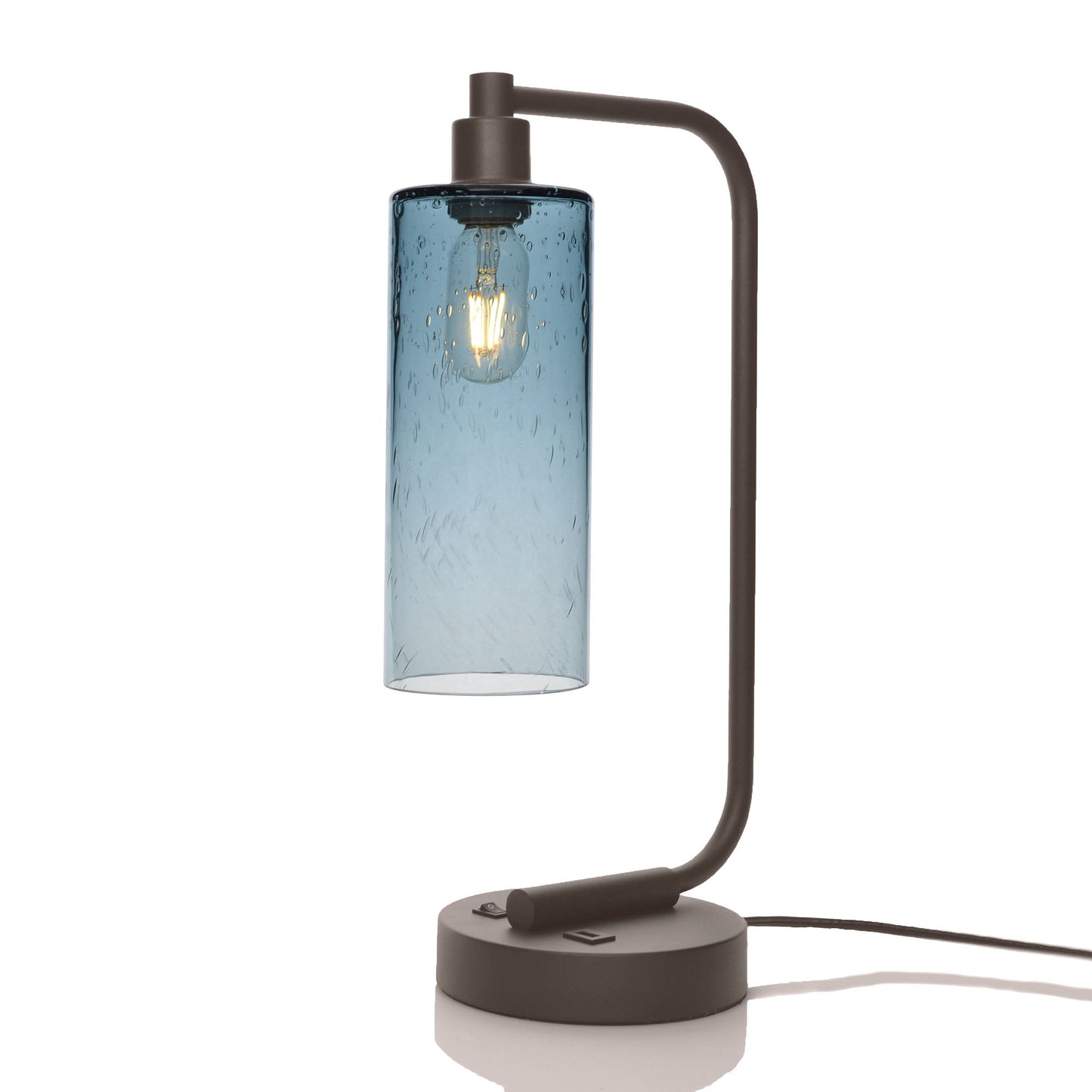 515 Lunar: Table Lamp-Glass-Bicycle Glass Co - Hotshop-Slate Gray-Dark Bronze-Bicycle Glass Co