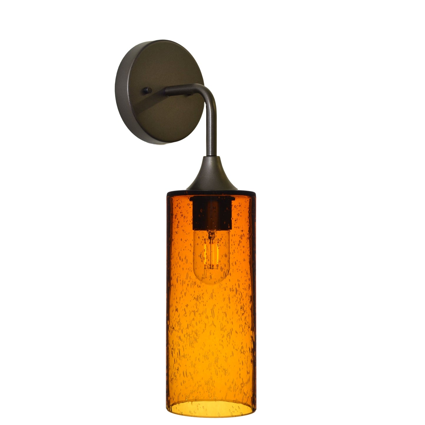 515 Lunar: Wall Sconce-Glass-Bicycle Glass Co - Hotshop-Golden Amber-Antique Bronze-Bicycle Glass Co