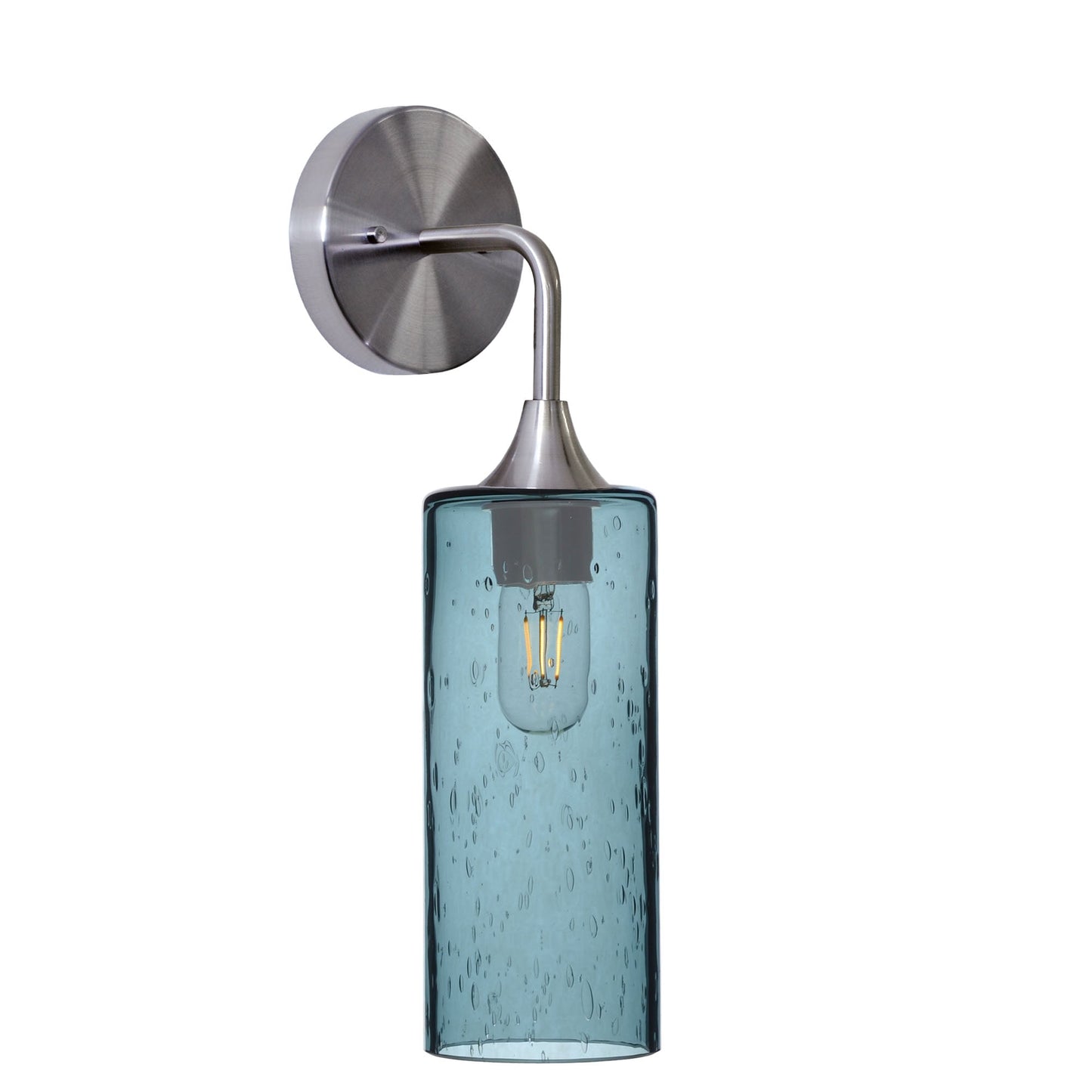 515 Lunar: Wall Sconce-Glass-Bicycle Glass Co - Hotshop-Slate Gray-Brushed Nickel-Bicycle Glass Co