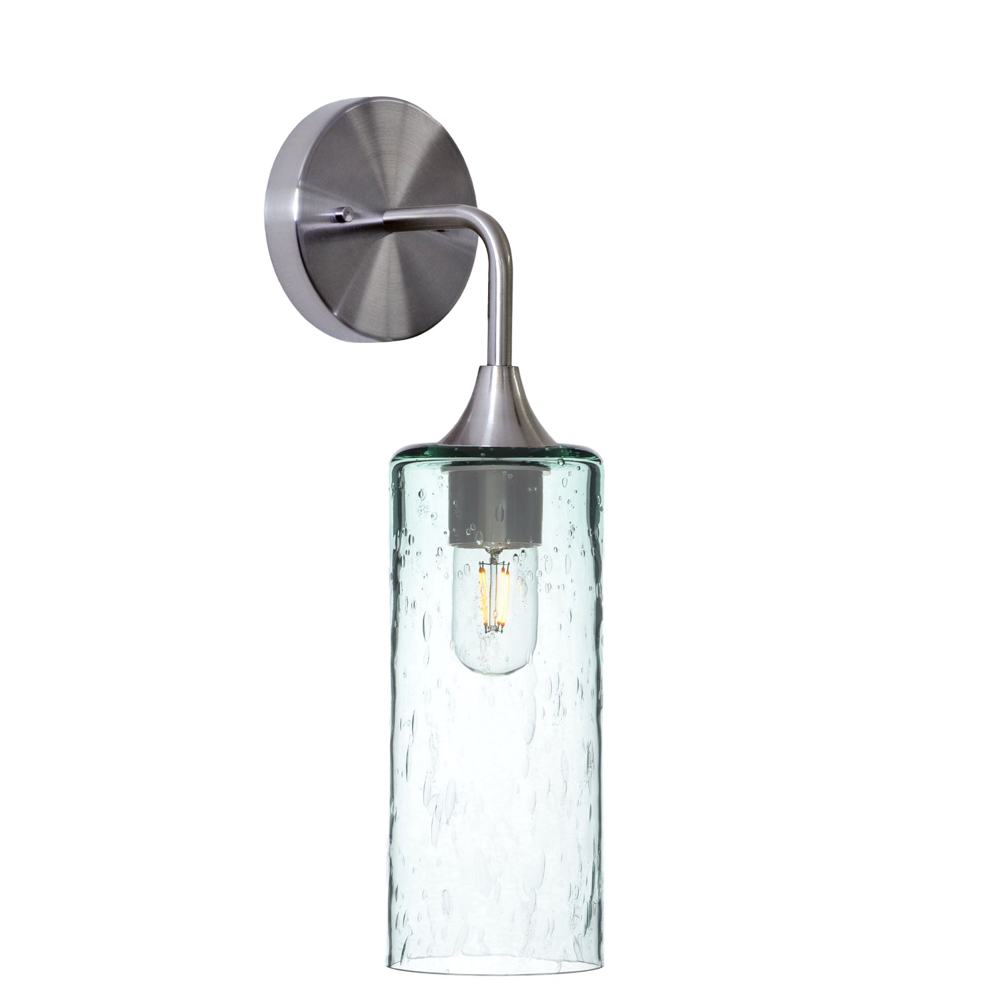 515 Lunar: Wall Sconce-Glass-Bicycle Glass Co - Hotshop-Eco Clear-Brushed Nickel-Bicycle Glass Co